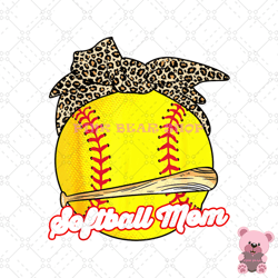 softball mom leopard bandana baseball bat png, mothers day png, mom png design, mom sublimation