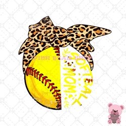 softball mom sport baseball leopard bandana png, mothers day png, mom png design, mom sublimation