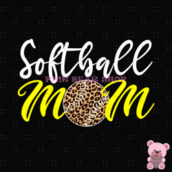 softball mom leopard full print sport png, mothers day png, mom png design , mom sublimation