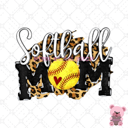 softball mom heart sport baseball leopard plaid png, mothers day png, mom png design, mom sublimation