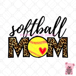 softball mom leopard plaid heart baseball sport png, mothers day png, mom png design, mom sublimation