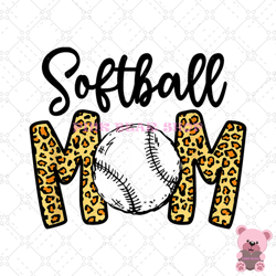 softball mom leopard sport classic baseball png, mothers day png, mom png design, mom sublimation