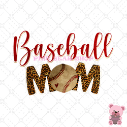 baseball mom leopard print plaid softball 3d png, mothers day png, mom png design, mom sublimation