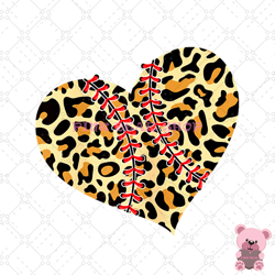 funny heart shape softball leopard mother day sport png, mothers day png, mom png design, mom sublimation