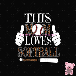 this mom love softball leopard sport baseball bat png, mothers day png, mom png design, mom sublimation