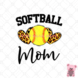 softball mom peace love sport leopard print png, mothers day png, mom png design, mom sublimation