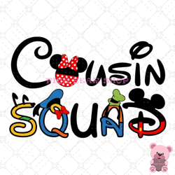 minnie mouse friends cousin squad svg, disney svg ,disney mickey svg , digital download