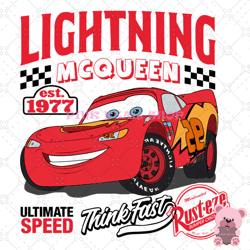 disney cars lightning mcqueen est 1977 png, disney png, disney mickey png, digital download