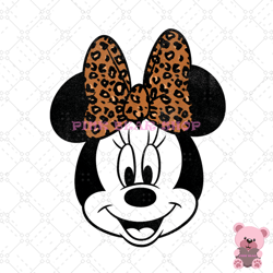 leopard bow girl minnie mouse png, disney png, disney mickey png, digital download