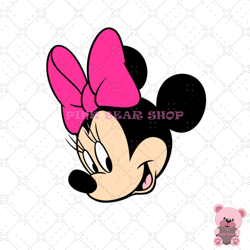 pink bow minnie mouse head png, disney png, disney mickey png, digital download