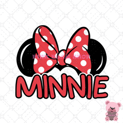 minnie mouse pink polka bow png, disney png, disney mickey png, digital download