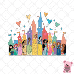 disney princesses magic castles png, disney png, disney mickey png, digital download