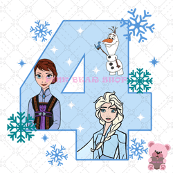 frozen princess happy 4th birthday png, disney png, disney mickey png, digital download