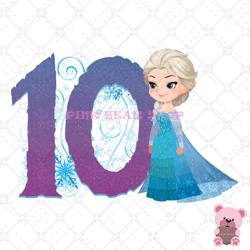 frozen princess elsa happy 10th birthday png, disney png, disney mickey png, digital download