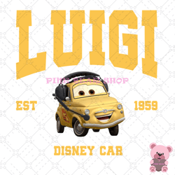 disney pixar cars luigi est 1959 png, disney png, disney mickey png, digital download