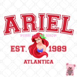 alantica princess ariel est 1989 png, disney png, disney mickey png, digital download