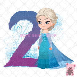 frozen princess elsa happy 2nd birthday png, disney png, disney mickey png, digital download