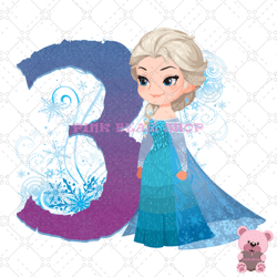 disney frozen elsa happy 3rd birthday png, disney png, disney mickey png, digital download