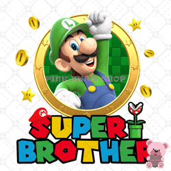 super brother luigi mario bros png, disney png, disney mickey png, digital download
