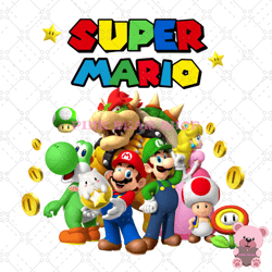 super mario bros cartoon characters png, disney png, disney mickey png, digital download