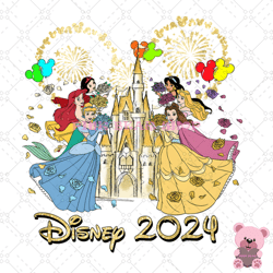 disney princesses magic kingdom 2024 png, disney png, disney mickey png, digital download