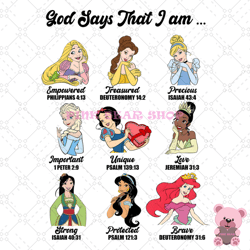 god says that i am disney princesses png, disney png, disney mickey png, digital download