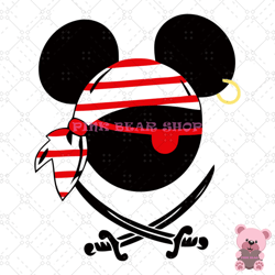mickey mouse pirate svg design idea, disney svg, disney mickey svg, digital download