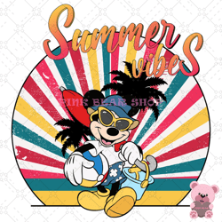 mickey mouse summer vibes design svg, disney svg, disney mickey svg, digital download