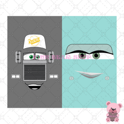 disney pixar cars mack and flo face poster svg, disney svg, disney mickey svg, digital download