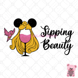 sipping beauty sleeping beauty wine svg, disney svg, disney mickey svg, digital download