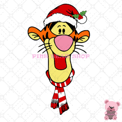 tigger christmas day santa hat svg, disney svg, disney mickey svg, digital download