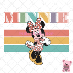 retro cute minnie mouse clipart svg, disney svg, disney mickey svg, digital download