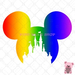 disney mickey rainbow head magic castle svg, disney svg, disney mickey svg, digital download