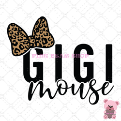 gigi mouse minnie leopard bow tie svg, disney svg, disney mickey svg, digital download
