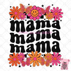 retro mama smiley face flower svg, disney svg, disney mickey svg, digital download