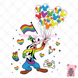 goofy dog lgbt pride balloon disney svg, disney svg, disney mickey svg, digital download