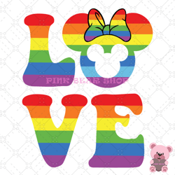 love minnie mouse rainbow lgbt pride svg, disney svg, disney mickey svg, digital download