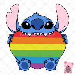 disney lgbt pride stitch rainbow heart svg, disney svg, disney mickey svg, digital download