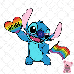disney lgbt pride stitch heart flag svg, disney svg, disney mickey svg, digital download