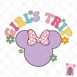 disney girl trip flower minnie mouse head svg, disney svg, disney mickey svg, digital download
