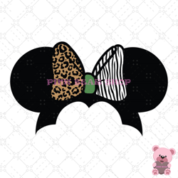 minnie head animal kingdom wild bow tie svg, disney svg, disney mickey svg, digital download