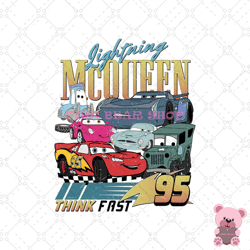 disney cars lightning mcqueen friends think fast png, disney png, disney mickey png, digital download