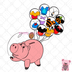 hamm piggy bank friends balloon png, disney png, disney mickey png, digital download