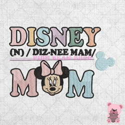 disney mom spell minnie mouse mother day embroidery, disney embroidery, cartoon embroidery