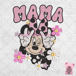 mama minnie mouse disney floral mother day embroidery, disney embroidery, cartoon embroidery