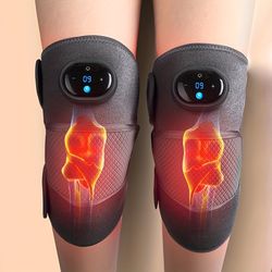 Heated Knee Massager Shoulder Brace, 3-In-1 Heated Knee Elbow Shoulder Brace Wrap, Vibration Knee Heating Pad