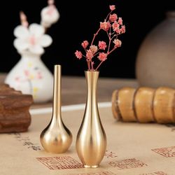 Pure Copper Vase - Plated Golden Flower Vase Home Decoration Living Room - Decoration Antique Vases