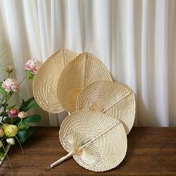 1pc Handmade Straw Woven Fan Craft Summer Cooling Fan Bamboo Home Decoration - Ideal Choice For Gifts