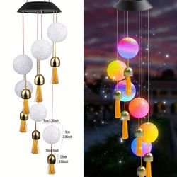 1pc Solar Wind Chimes - Color Changing Wind Chimes Lights Hummingbird - Love - Waterproof Suitable For Garden