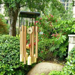 Large Outdoor Wind Chimes Copper Bell Antique Windchime Door Hanging With Aluminum Alloy Tubes Garden Home Decoration